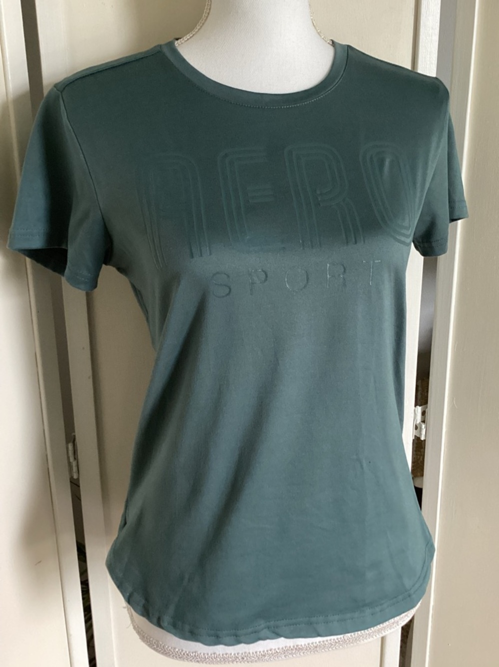 Aeropostale Sport tee shirt top S teal green EUC